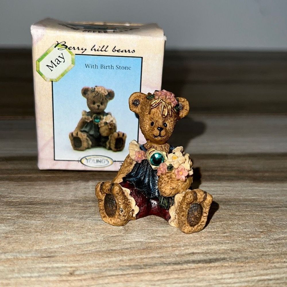 Vintage Berry Hill Bears May Birthstone Young #31404 NIB Giftables Mothers Gift